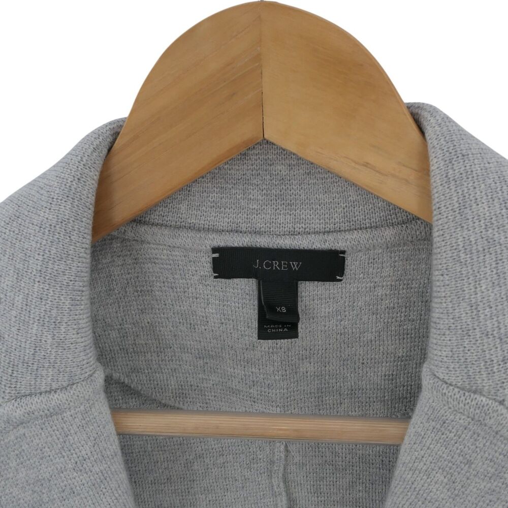 J. Crew XS Women's Light Gray 100% Merino Wool Knit Sweater Blazer Style Career - Picture 4 of 11